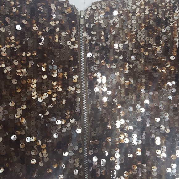 Foever 21 Sequin Mini Dress Gold SZ S - Picture 5 of 6
